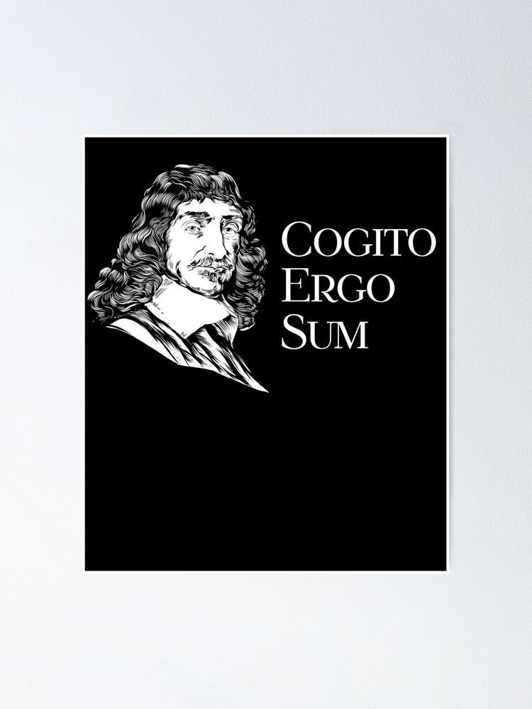 Cogito Ergo Sum Latin Saying By Descartes Poster By Pixelbull Redbubble