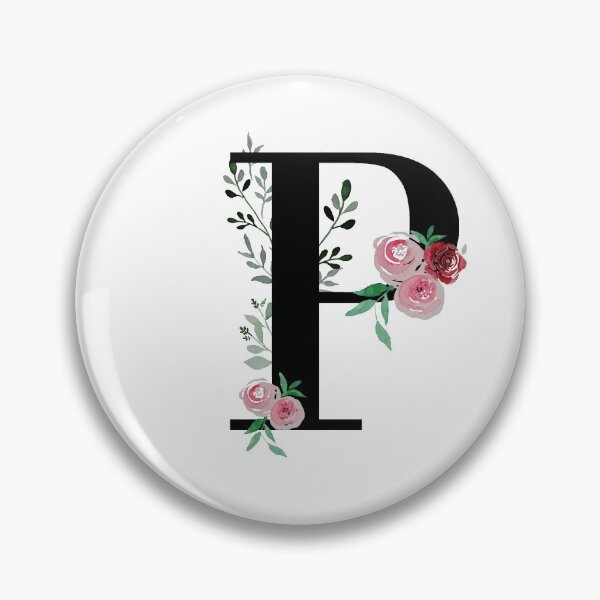Aperçu de l'œuvre Lettre P Initiales monogramme floral créée et vendue par Saba-Red-Ideas.