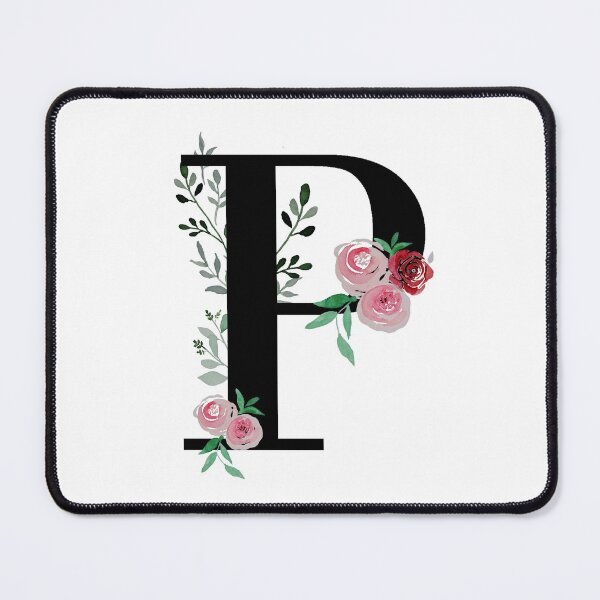 Item preview, Letter P Initials monogram floral designed and sold by Saba-Red-Ideas.
