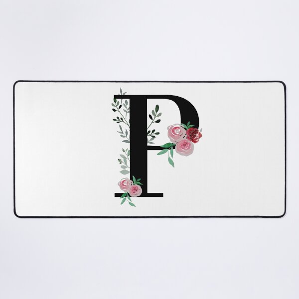 Item preview, Letter P Initials monogram floral designed and sold by Saba-Red-Ideas.