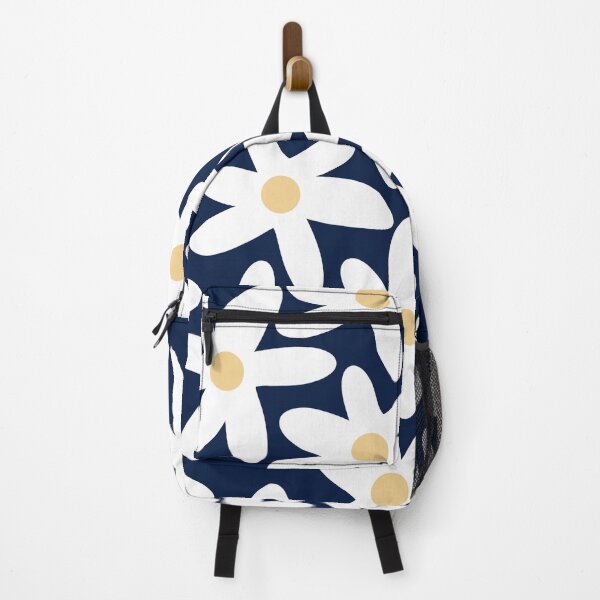 Item preview, Daisy Time Floral Pattern Navy Blue White Yellow-Beige designed and sold by kierkegaard.