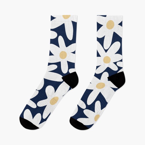 Item preview, Daisy Time Floral Pattern Navy Blue White Yellow-Beige designed and sold by kierkegaard.