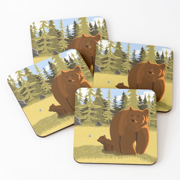 Item preview, Mama bear and cub illustration designed and sold by Bouiiille.