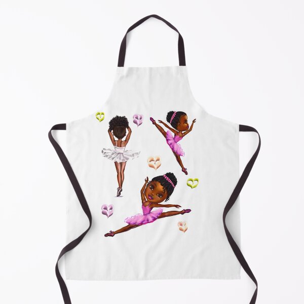 Item preview, Ballet - Black ballerina girls with love hearts ! beautiful  African American  girls with Afro hair and dark brown skin wearing a pink tutu.Hair love ! designed and sold by Artonmytee.