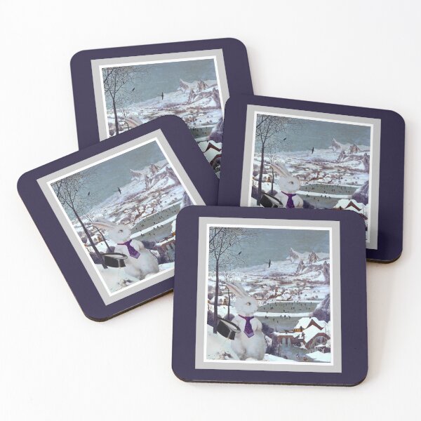 Item preview, Anthropomorphic Rabbit in the Snow - Composite Image designed and sold by TheCurators.
