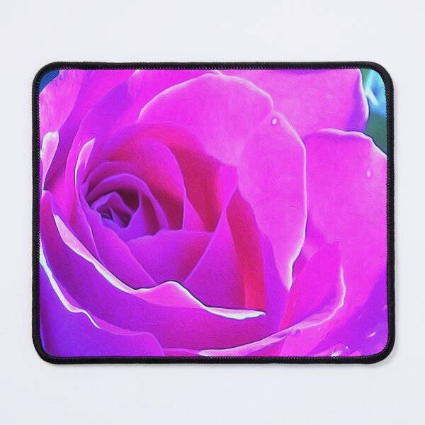 Item preview, Pretty Round Pink and Purple Rose on Blue Painting designed and sold by myrubiogarden.
