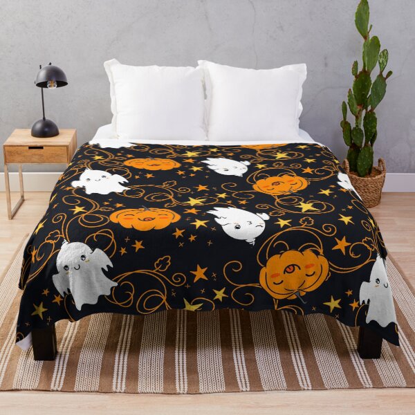 Item preview, Happy Halloween Jack o lantern and spooky print. designed and sold by TheArtDesk.
