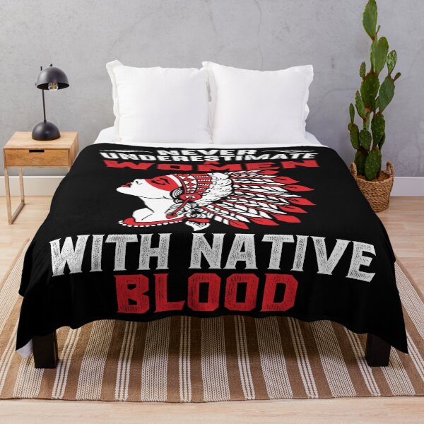 Item preview, Native American woman,Indian American design- Never Underestimate a Woman With Native Blood designed and sold by nativeStor.