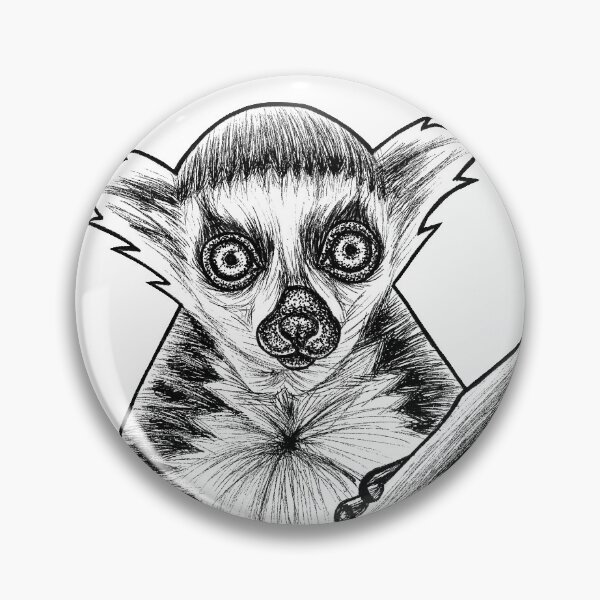 Item preview, Baby ring tailed lemur - ink illustration designed and sold by LorenDowding.