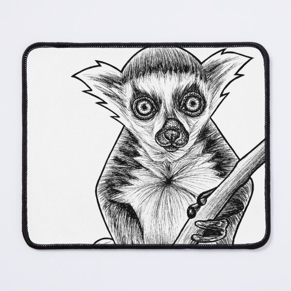 Item preview, Baby ring tailed lemur - ink illustration designed and sold by LorenDowding.