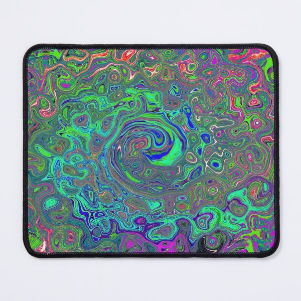 Artikelvorschau, Trippy Chartreuse und blauer Retro Liquid Swirl entworfen und verkauft von myrubiogarden.