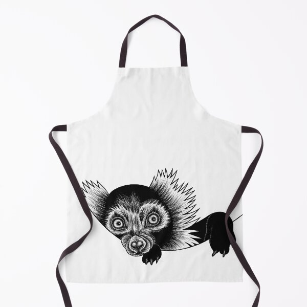 Item preview, Black and white ruffed lemur - ink illustration designed and sold by LorenDowding.