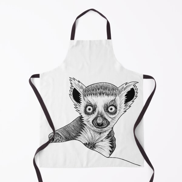 Item preview, Baby ring tailed lemur - ink illustration designed and sold by LorenDowding.