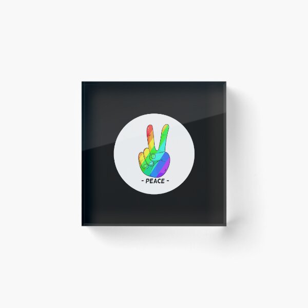 Item preview, Peace Hand Sign Rainbow Peace white Love Freedom Hippie Gift designed and sold by Hyper-Field.