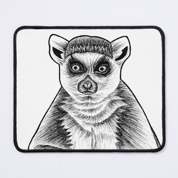 Item preview, Ring tailed lemur - ink illustration designed and sold by LorenDowding.