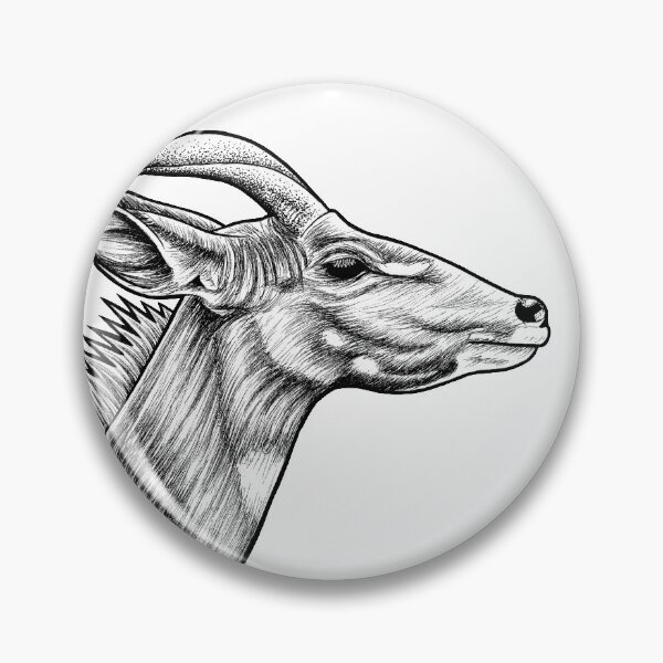 Item preview, Lesser kudu - ink illustration designed and sold by LorenDowding.