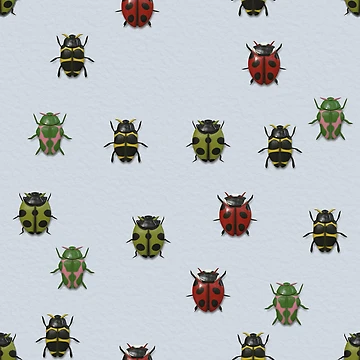 Artwork thumbnail, Colored Beetles Pattern by RafaelLima7