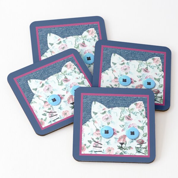 Item preview, 2 Fat Cats #2 Pattern Cat Mixed Media Image designed and sold by ErinBrieArt.