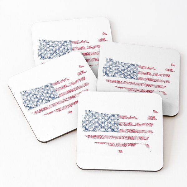 Item preview, American Map Flag handwritten - american  designed and sold by birdo-art.