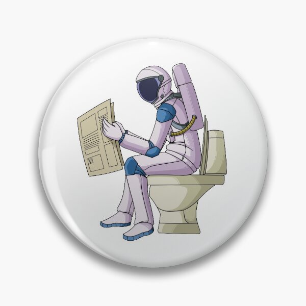 Item preview, Astronaut reading papernews on toilet bowl designed and sold by kanvasdesign.