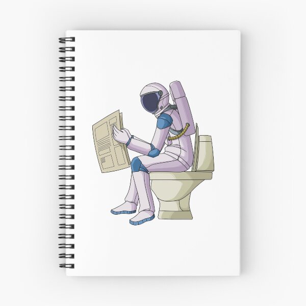 Item preview, Astronaut reading papernews on toilet bowl designed and sold by kanvasdesign.