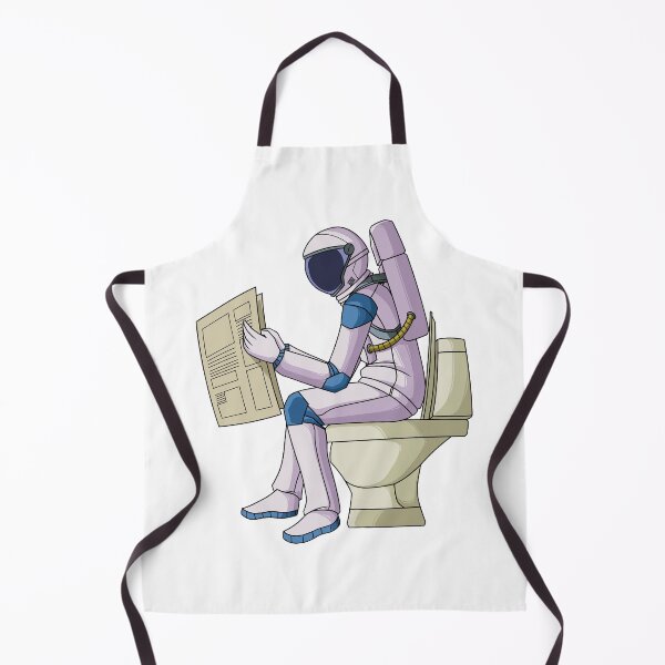 Item preview, Astronaut reading papernews on toilet bowl designed and sold by kanvasdesign.