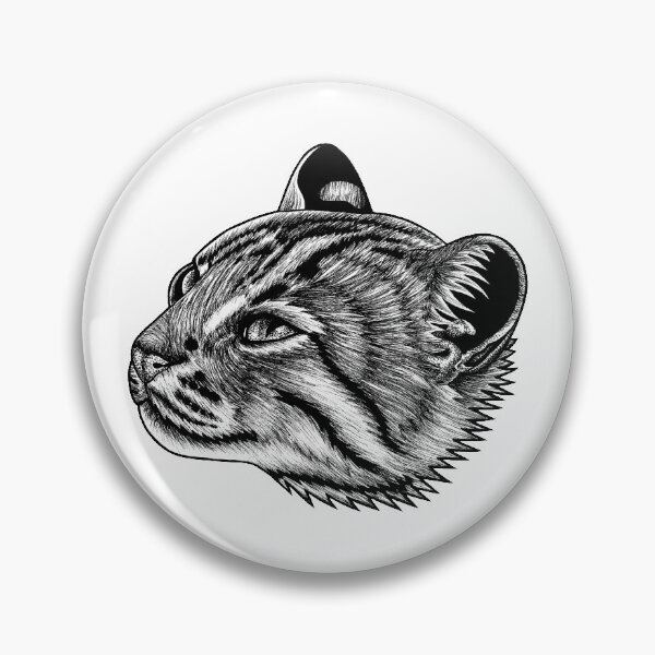 Item preview, Rusty spotted cat - ink illustration designed and sold by LorenDowding.