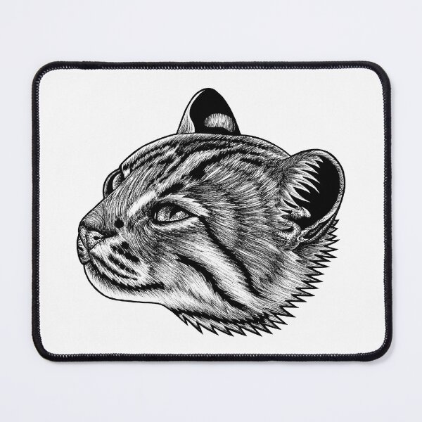 Item preview, Rusty spotted cat - ink illustration designed and sold by LorenDowding.
