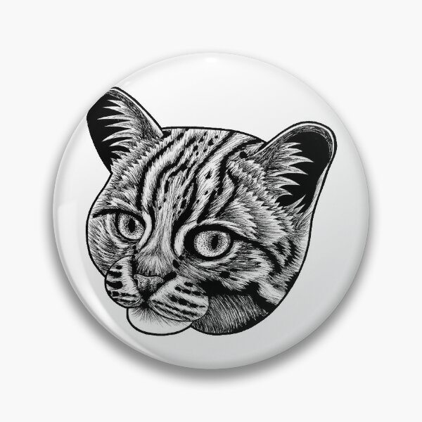Item preview, Rusty spotted cat - ink illustration designed and sold by LorenDowding.