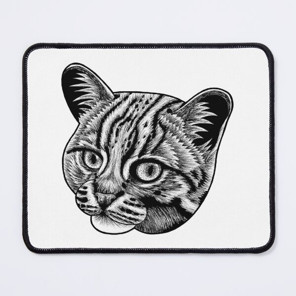 Item preview, Rusty spotted cat - ink illustration designed and sold by LorenDowding.