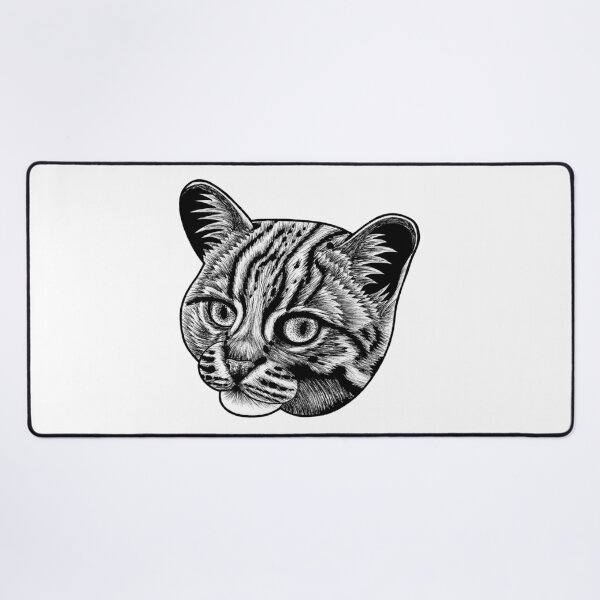 Item preview, Rusty spotted cat - ink illustration designed and sold by LorenDowding.