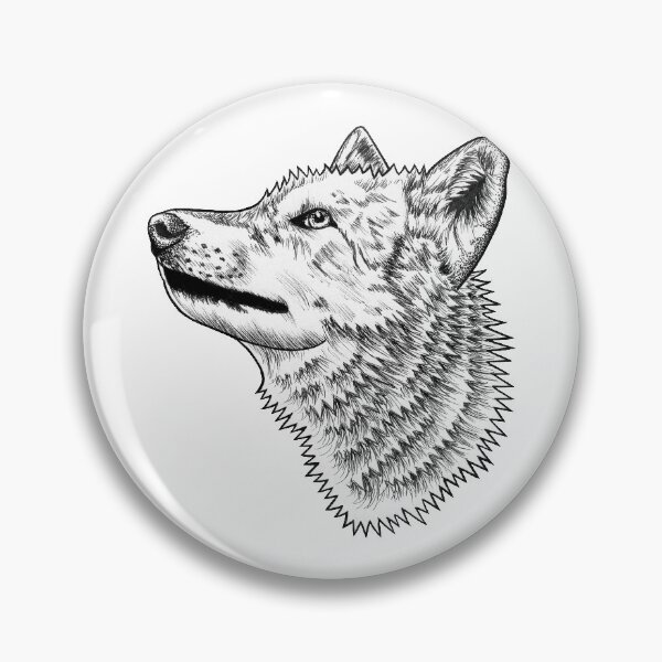 Item preview, Wolf portrait - ink illustration designed and sold by LorenDowding.