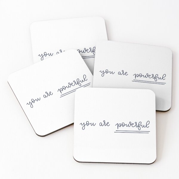 Item preview, You are powerful / powerful. Sentence. Blue Text. Lettering. Letters. designed and sold by AnaStickerD.