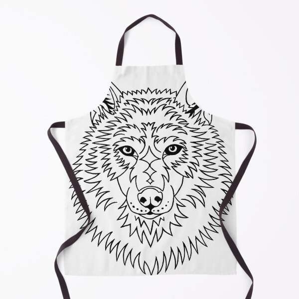 Item preview, Abstract wolf portrait - ink illustration designed and sold by LorenDowding.