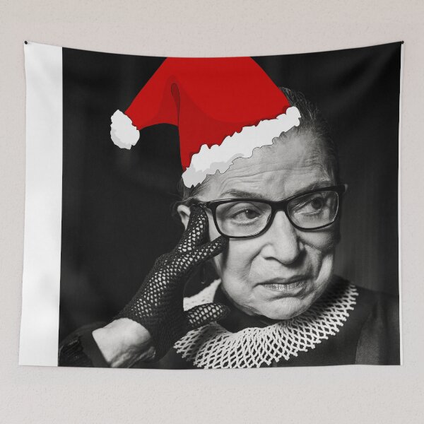 Item preview, Ruth Bader Ginsburg RIP black and white rbg christmas santa hat gift merry christmas designed and sold by emcazalet.