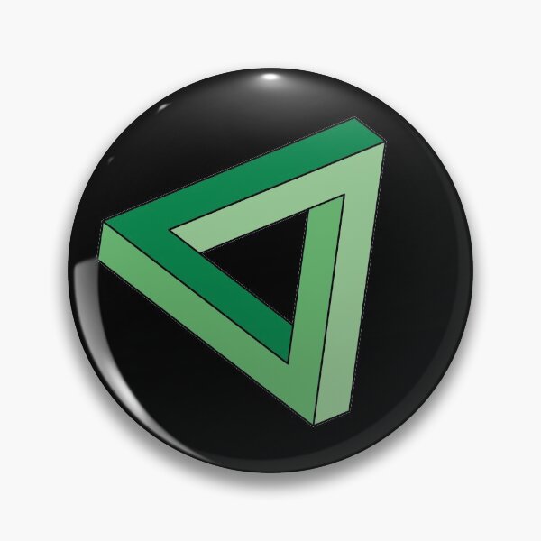 Item preview, Green Impossible Triangle Optical Illusion designed and sold by iscaStudioArt.