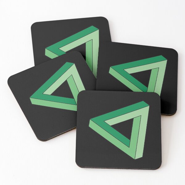 Item preview, Green Impossible Triangle Optical Illusion designed and sold by iscaStudioArt.