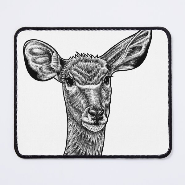 Item preview, Greater kudu - ink illustration designed and sold by LorenDowding.