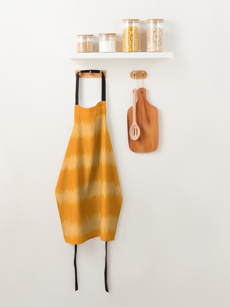 Thumbnail 4 of 6, Apron, Elegant orange stripes pattern. Autumn Tie-dye designed and sold by Victoria Riabov.