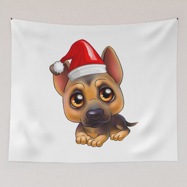 Item preview, Cute Cartoon Dog Celebrating Christmas  designed and sold by aventi24.