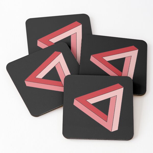 Item preview, Red Impossible Triangle Optical Illusion designed and sold by iscaStudioArt.