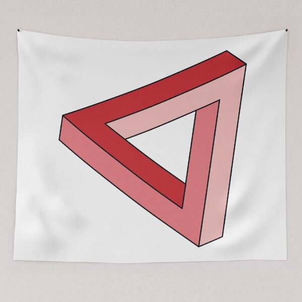 Item preview, Red Impossible Triangle Optical Illusion designed and sold by iscaStudioArt.