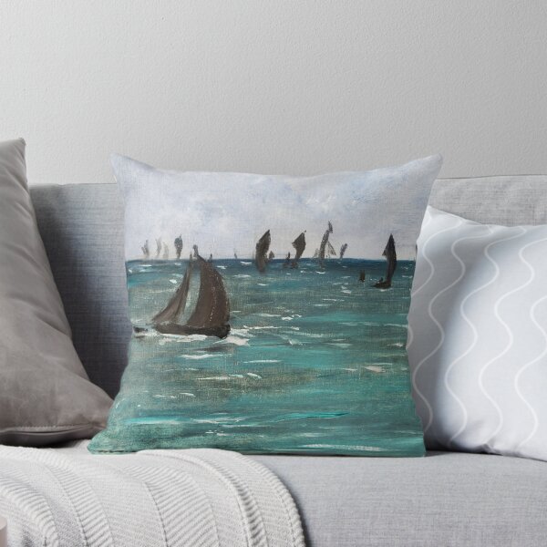 Item preview, Oil Painting Boats at Berck-sur-Mer (1873) by Édouard Manet designed and sold by Designedbysm.