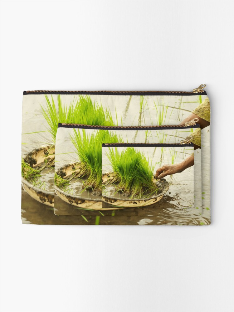 Thumbnail 2 of 4, Zipper Pouch, Planting Rice designed and sold by bareri.
