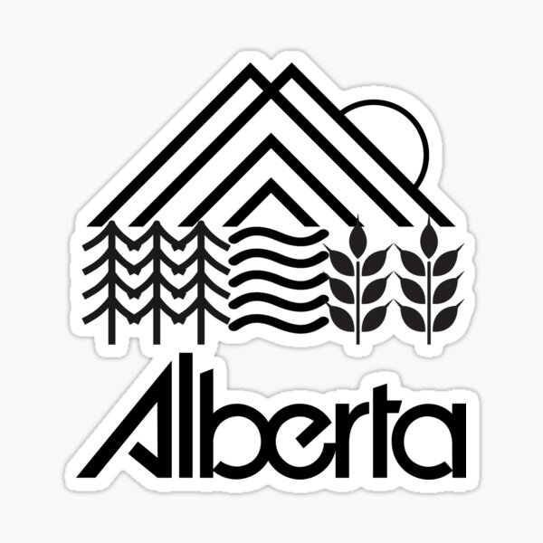 "Alberta black on white" Sticker for Sale by RomanDia Redbubble