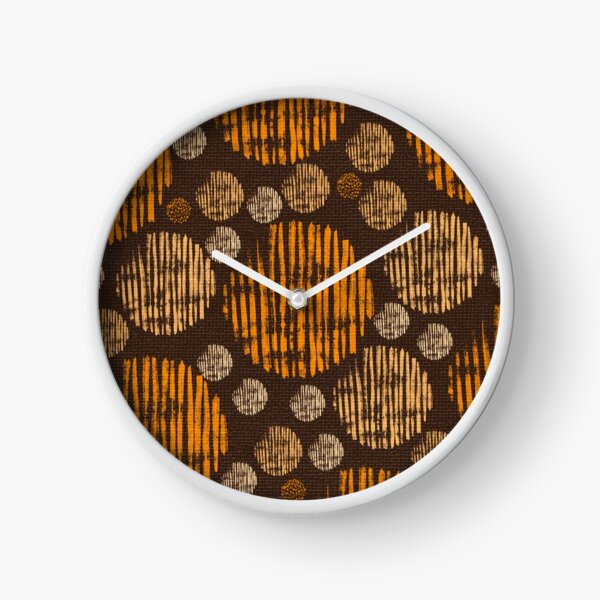 Various circles in the Orange color. Beautiful pattern. Clock