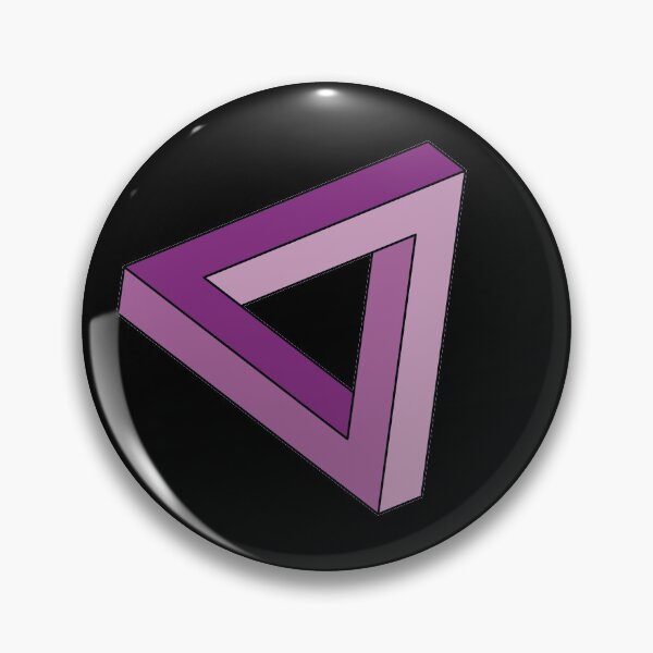 Item preview, Purple Impossible Triangle Optical Illusion designed and sold by iscaStudioArt.