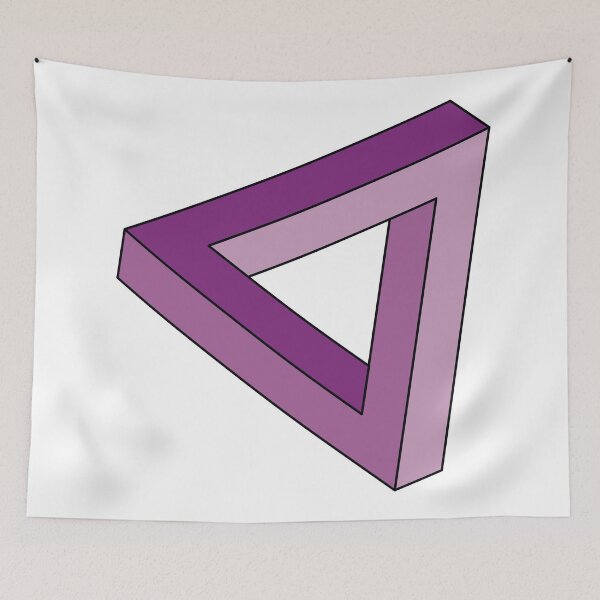 Item preview, Purple Impossible Triangle Optical Illusion designed and sold by iscaStudioArt.