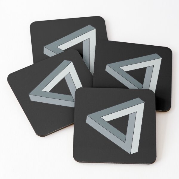 Item preview, Grey Impossible Triangle Optical Illusion designed and sold by iscaStudioArt.