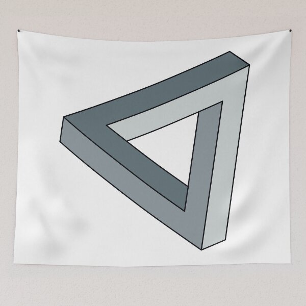 Item preview, Grey Impossible Triangle Optical Illusion designed and sold by iscaStudioArt.
